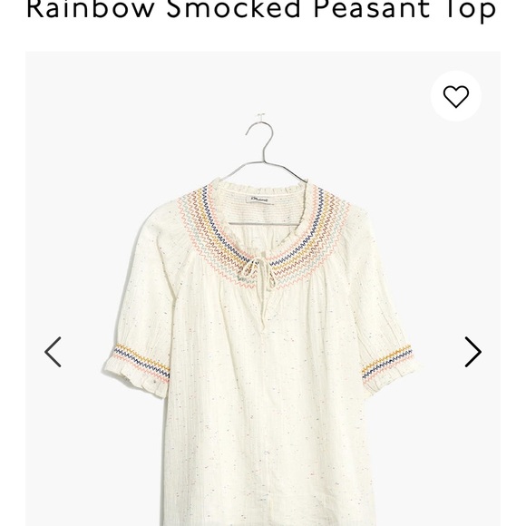 Madewell rainbow smocked peasant top - Picture 4 of 6